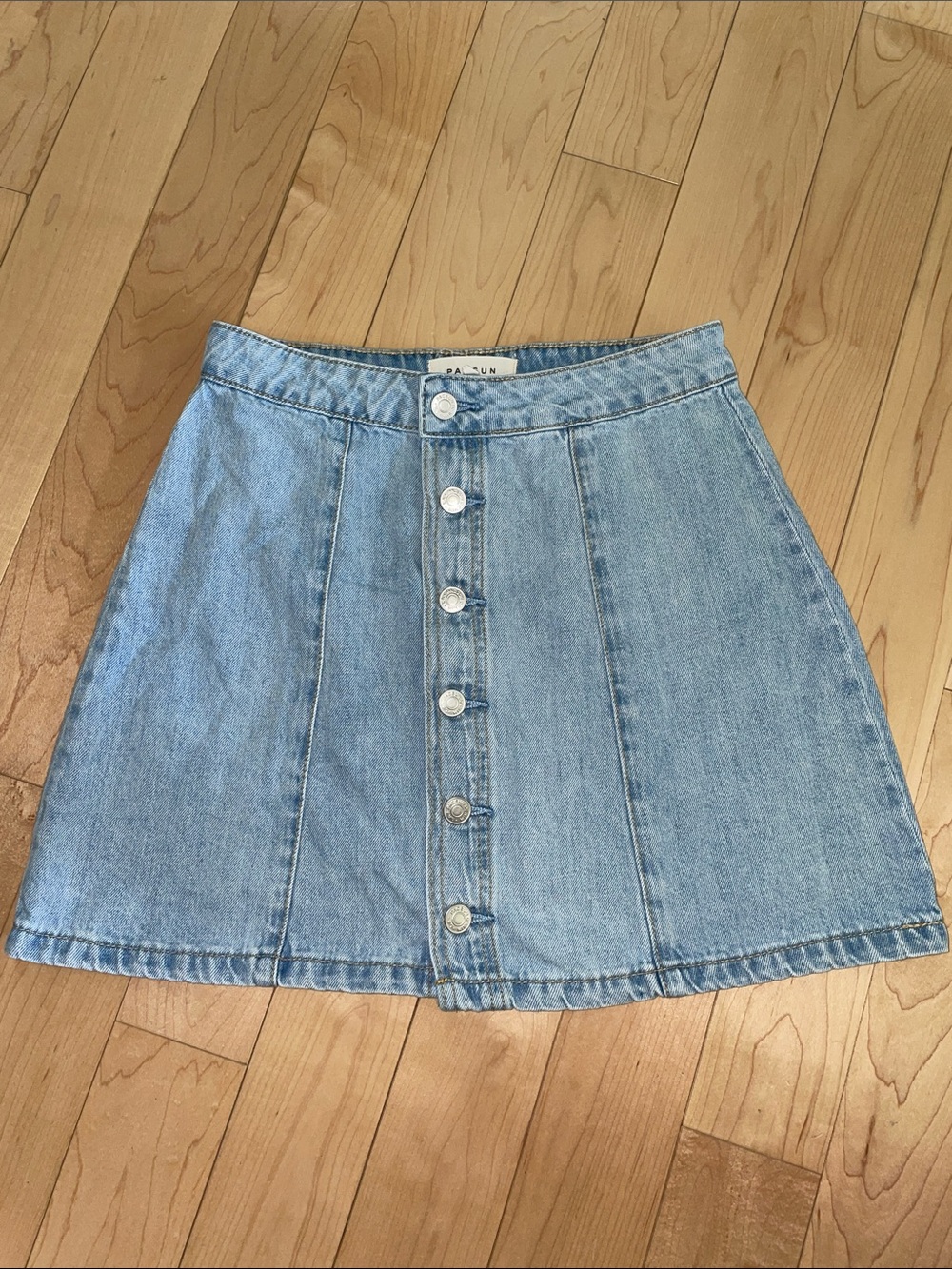 PacSun denim jean Button-Front A-Line Skirt - Light Blue size 27